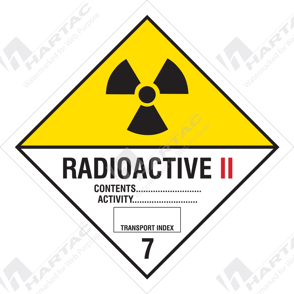 Hs Hazchem Hazardous Goods Labels Radioactive Ii Self