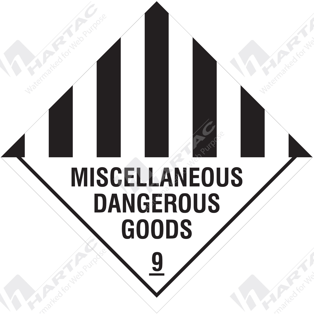 Hs Hazchem Hazardous Goods Labels Miscellaneous Dangerous