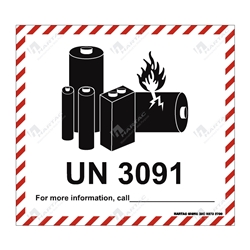 Z-HGL-LB3091 - Hazardous Goods (HGL) Lithium Metal Battery Label UN ...