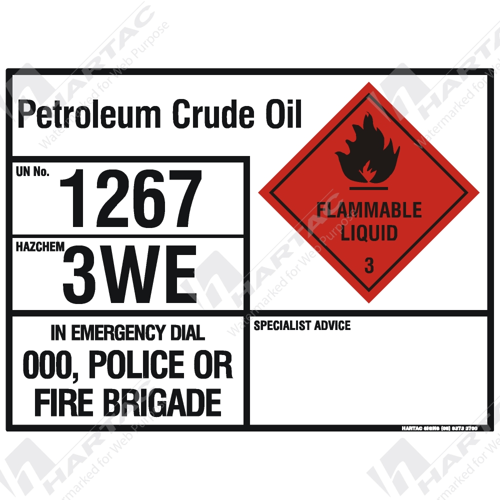 Hazmat Placards Crude Oil