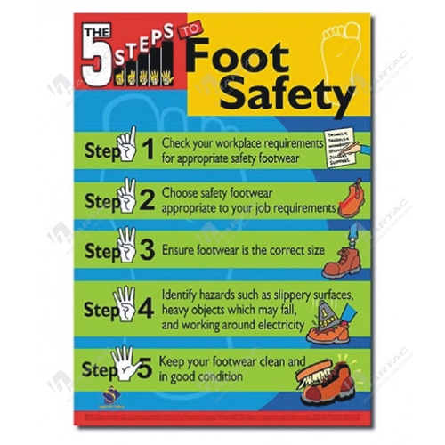 HS11380 - The 5 Steps To Foot Safety Laminated Poster - 300mm x 420mm ...