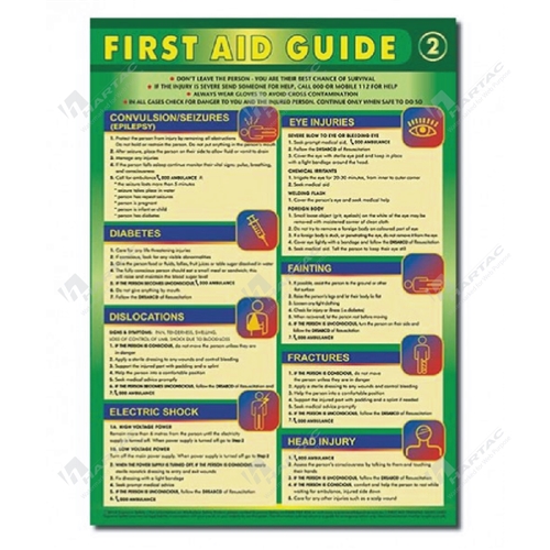 Hs11395 - First Aid Guide 2 Laminated Poster - 300mm X 420mm - Hartac 