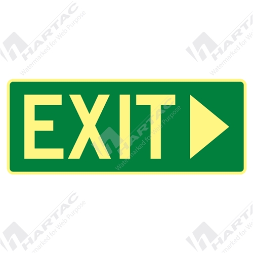 Exit Signs - 450*180 Metal Lum Exit With Right Arrow Luminous on Green ...