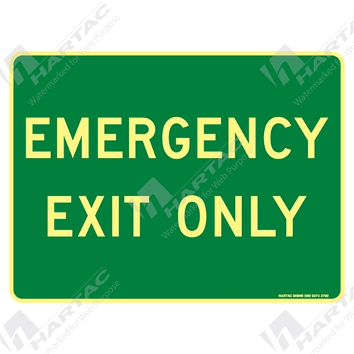 Exit Signs - 300*225 Metal Lum Emergency Exit Only Luminous On Green 