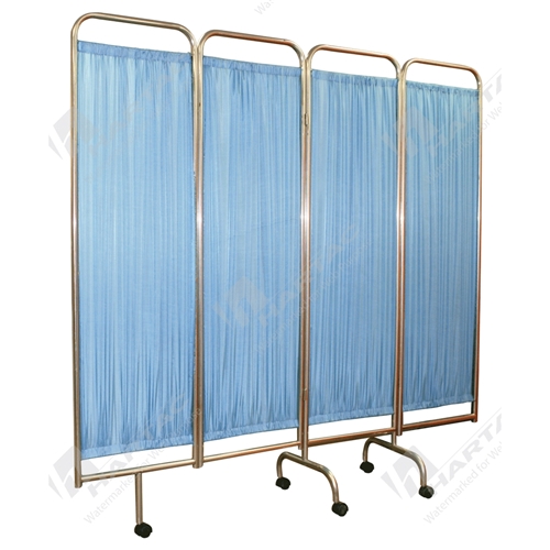 First Aid - Privacy Screen, 4-Fold with Wheels.Open-200cm(W)x189(H