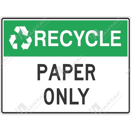 Recycle & Environment Signs - General Safety Sign R&E Recycle Paper ...