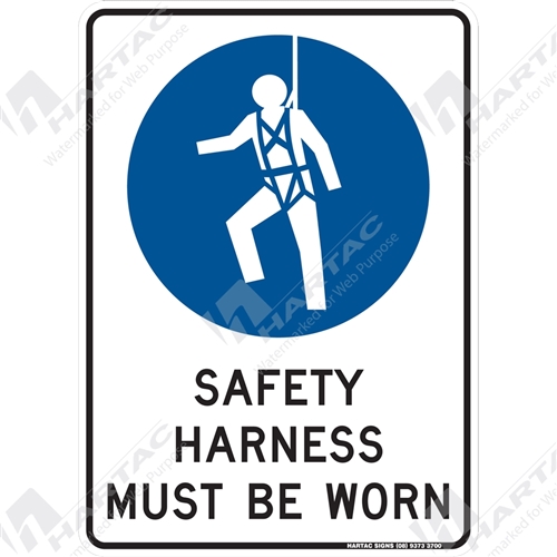 Mandatory Signs - Mandatory Sign (Portrait) Safety Harness Must Be Worn ...