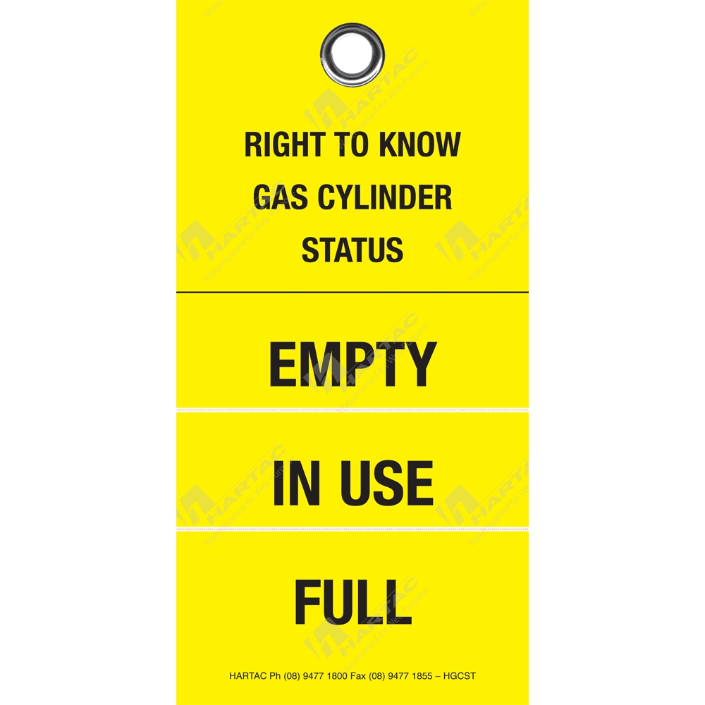 HGCST - "Right To Know Gas Cylinder Status" Perforated Polyart Paper ...